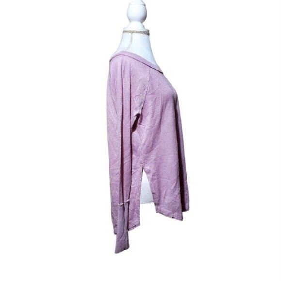 Free People We The Free Pink Snowy Thermal Side Split Long Sleeves  Extra Small - Picture 4 of 9